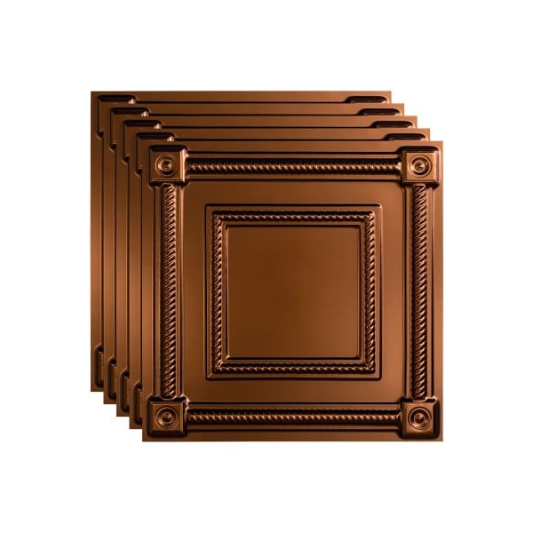 Acoustic Ceiling Products Fasade Coffer - 23-3/4" x 23-3/4" PVC Lay In Tile in Oil Rubbed Bronze - PL6126 - main